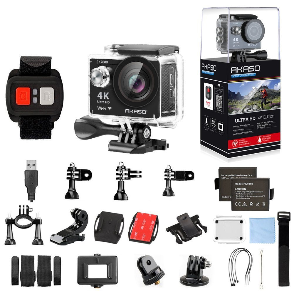 Black 4K Ultra HD 12MP Waterproof Action Camera F10851