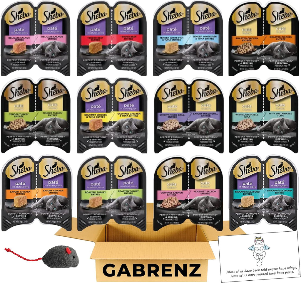 12 Packs (24 Servings) Wet Cat Food Variety Pack C817658