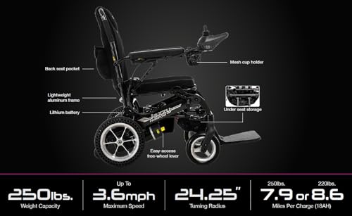Compact Travel Power Chair with Lithium-ion Battery U788912
