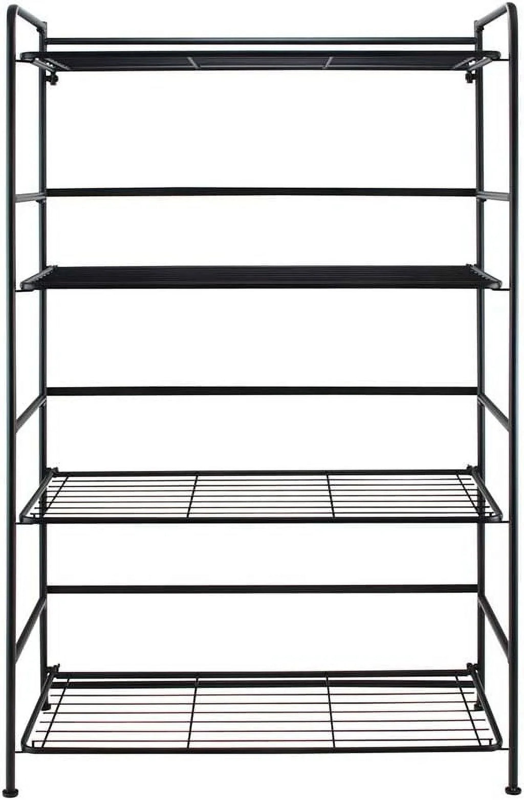 Black Metal 4 Shelves Folding Bookcase E9284