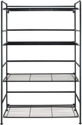 Black Metal 4 Shelves Folding Bookcase E9284