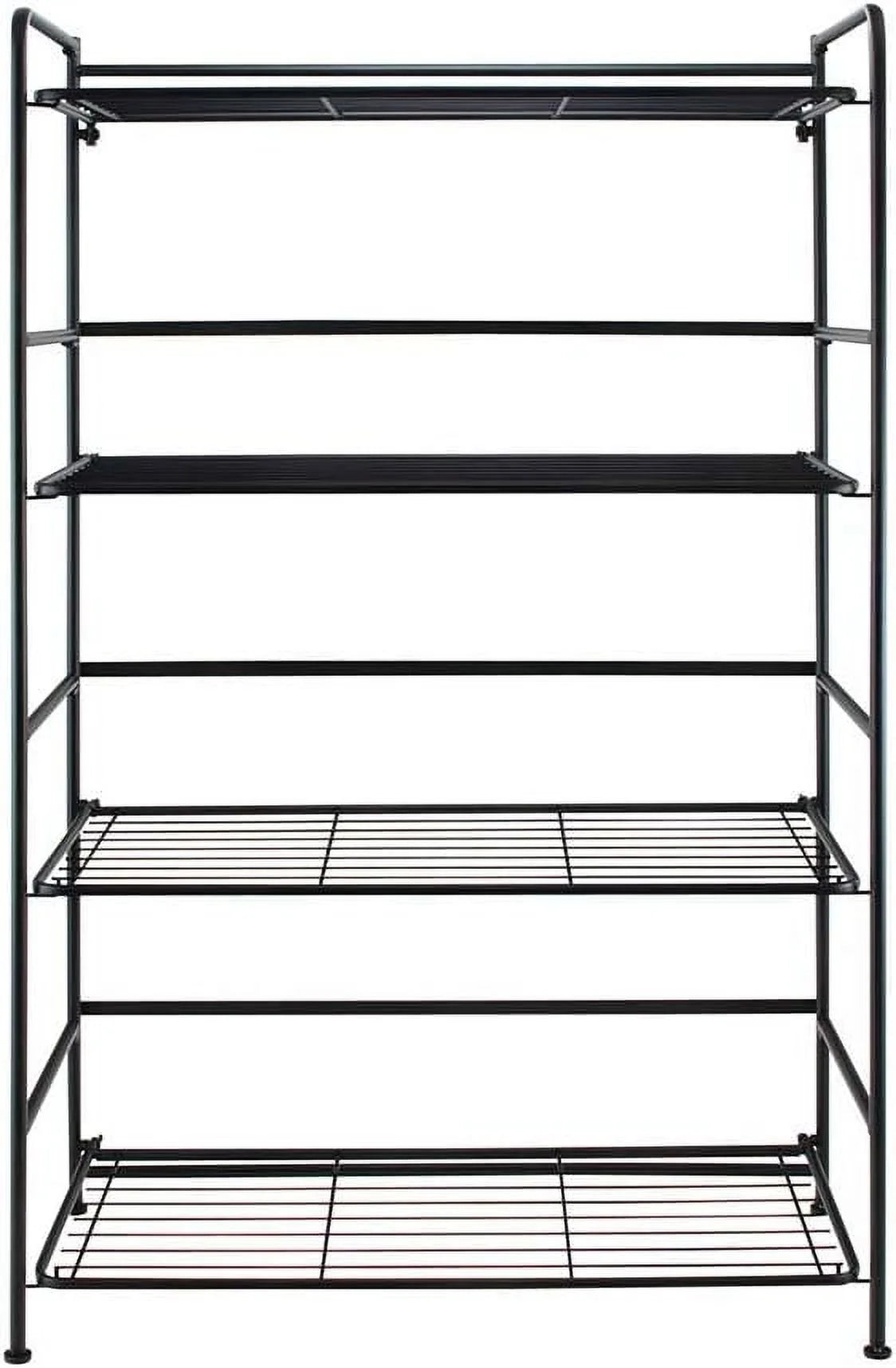 Black Metal 4 Shelves Folding Bookcase E9284