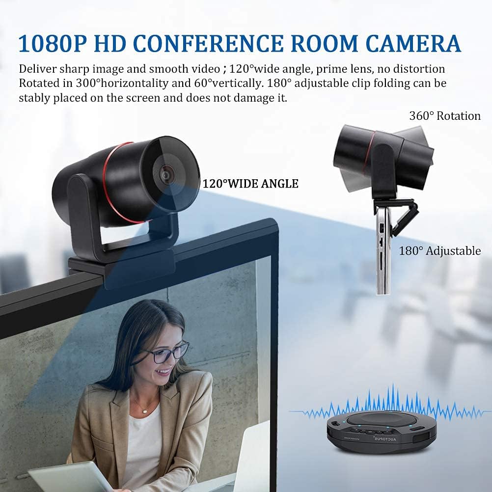 2.4G Wireless Conference Speaker HD1080P Conference Room Camera Bundle L707749