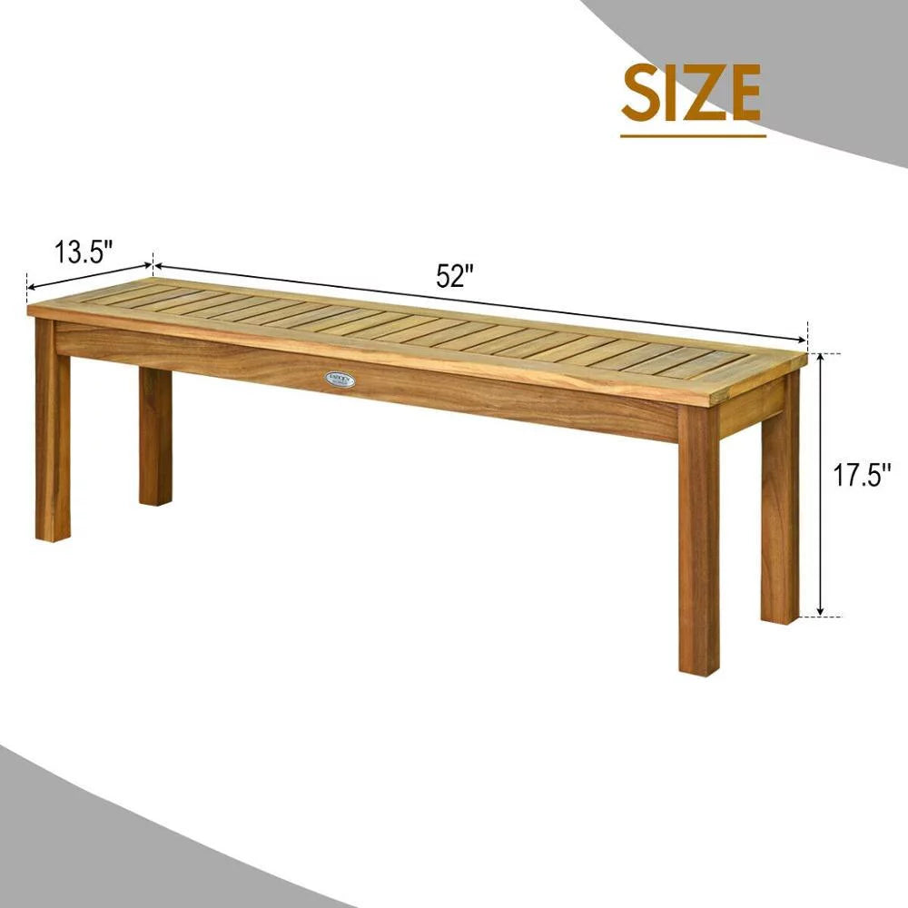 Outdoor Acacia Wood Dining Bench with Slatted Seat P684