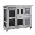 47 Two Story Rabbit Hutch Bunny Cage with Wheels L802