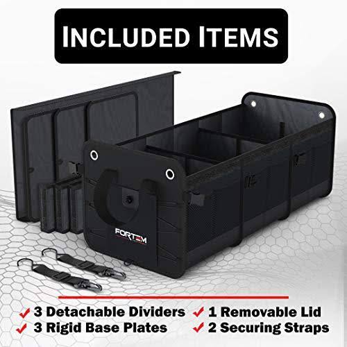 Black Waterproof Car Trunk Organizer with 3 Compartments S520
