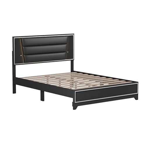 3-Pieces Queen Size Upholstered Bedroom Sets with LED Lights Y64225