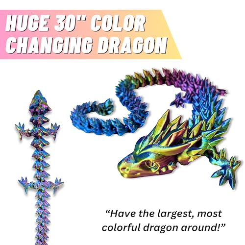 30" Color-Changing Articulated Dragon N878