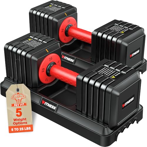 Set of 2 Adjustable Dumbbells with Anti-Slip Texture Handle D75969