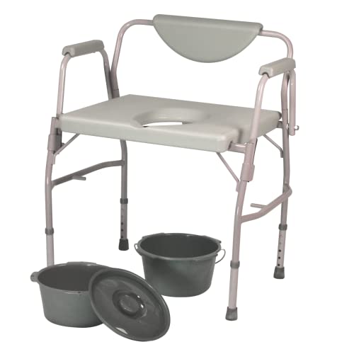Bariatric Drop Arm Commode, 1000 Pound Weight Capacity, Adjustable Height I8031