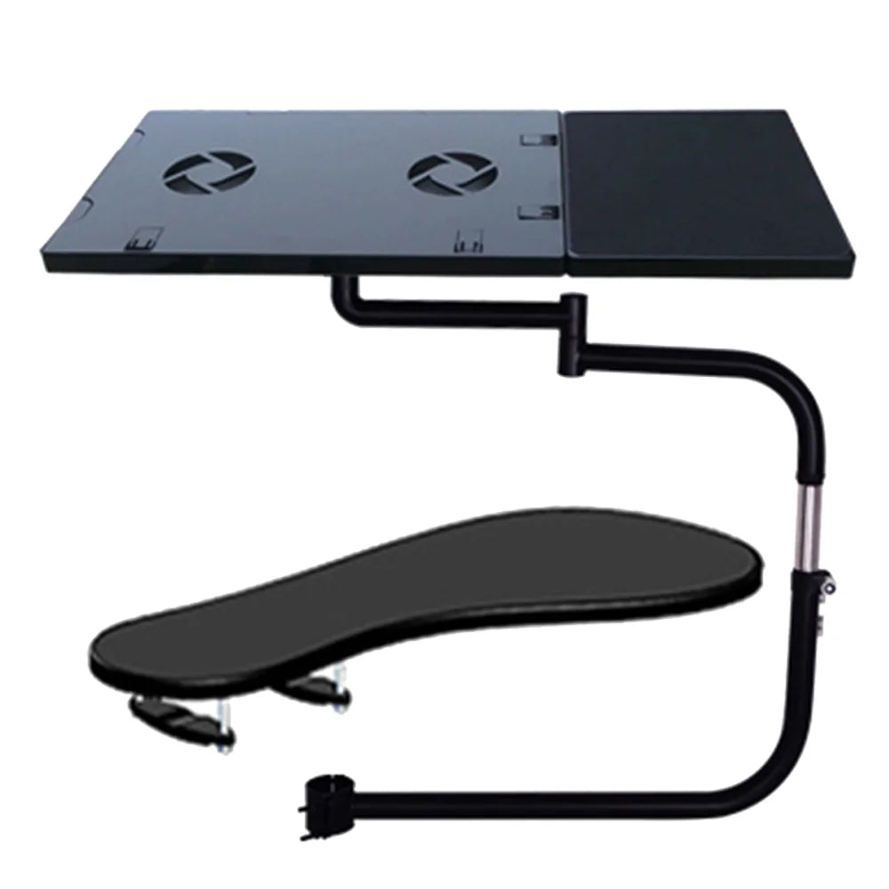 Adjustable Laptop Holder Keyboard Mount with USB Fan and Mouse Mat W683533