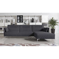 Black Fabric Upholstered Right Facing 2-Piece Sleeper Sectional Sofa B380821