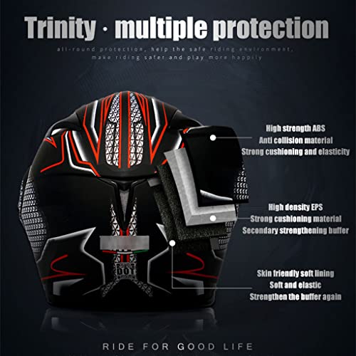 Bluetooth Full Face Motorcycle Helmet with Dual Visors A6891