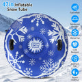 Blue 47 Inch Inflatable Snow Sled with Handles J174