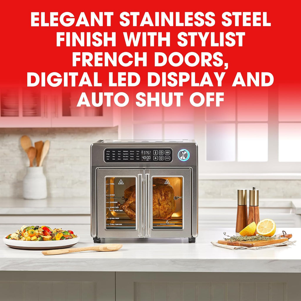 26 QT Extra Large Air Fryer Convection Toaster Oven with French Doors Stainless Steel G6896