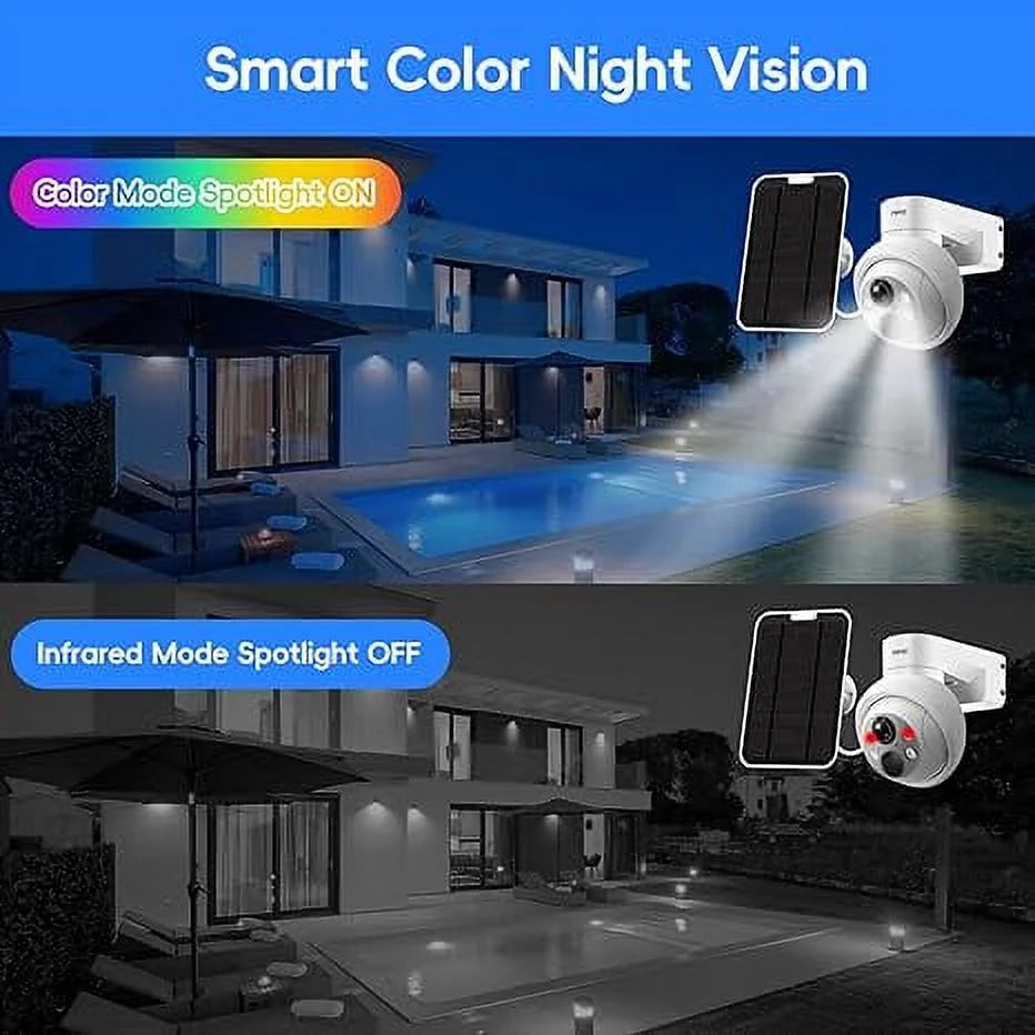 4MP HD Wireless Battery Security Camera with Color Night Vision W40074
