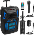 400W Portable Bluetooth PA Speaker System with Microphone and Rolling Wheels L2660