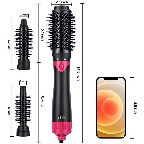 3 in 1 Ceramic Negative Ion Hair Dryer Brush with 3 Brush Heads B5289