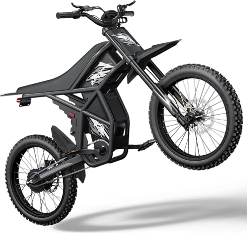 60V 3000W 36.4AH Dual Battery Electric Dirt Bike with 25" Motorcycle Tire S24158