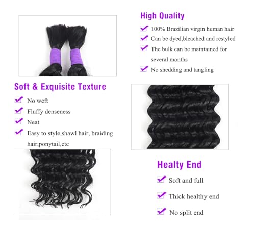 100% Unprocessed Brazilian Virgin Human Hair Extensions 100g (1Pack-2Bundles) Micro Braiding Hair F5896