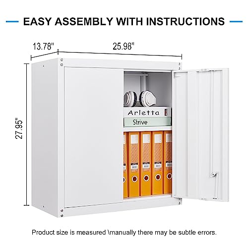 Metal Wall Cabinet with Doors and Adjustable Shelf M383849