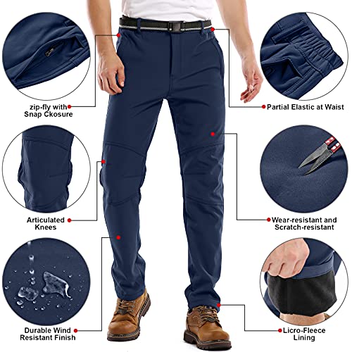 Mens Waterproof Fleece Lined Insulated Winter Hiking Pants W400