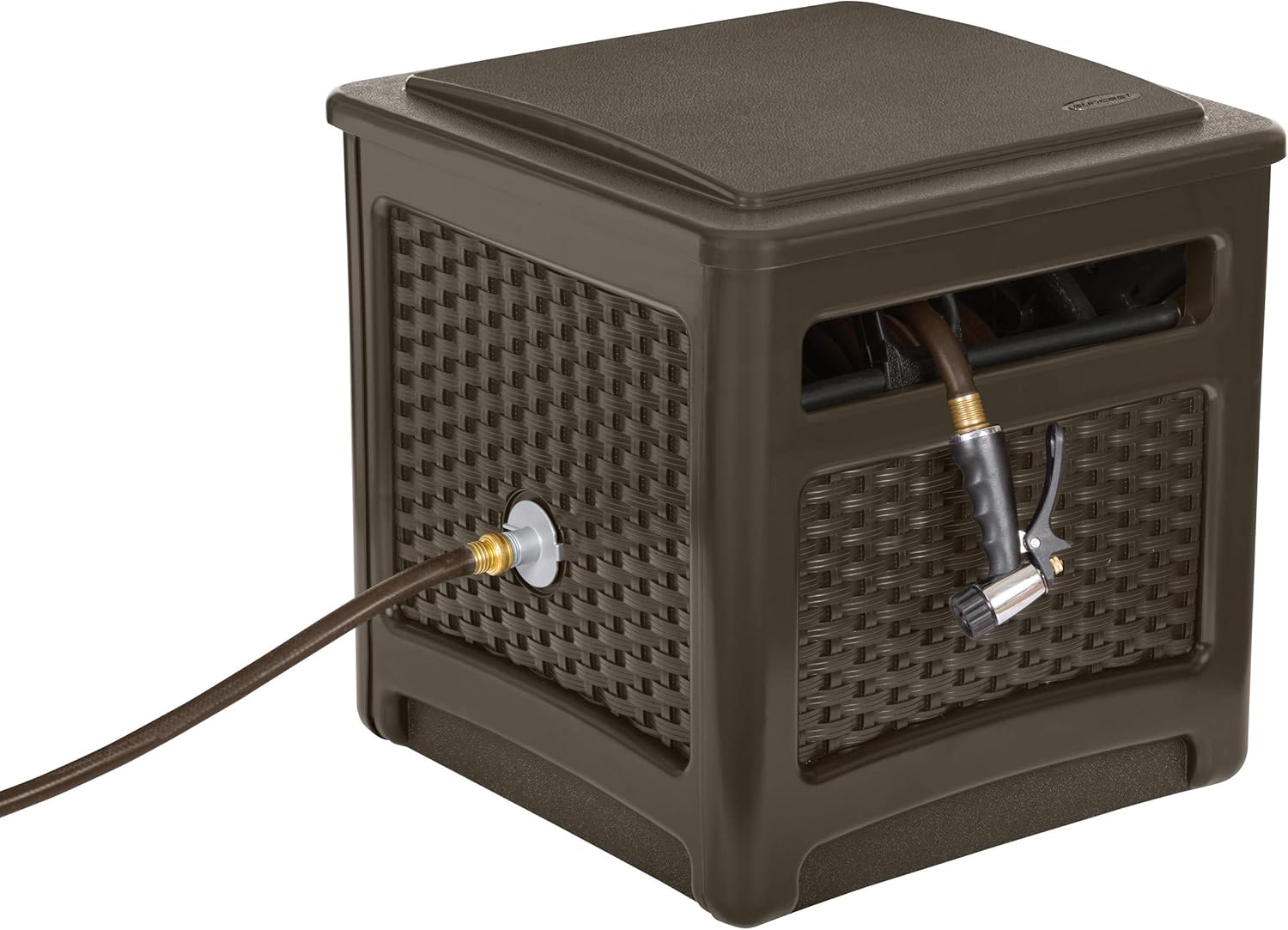 Mocha Resin Wicker-Looker Hose Reel B400