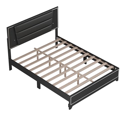 3-Pieces Queen Size Upholstered Bedroom Sets with LED Lights Y64225