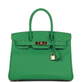 Pre-owned Birkin 30 Cactus Epsom Gold Hardware J609