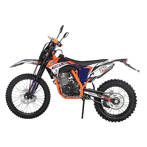 250cc Dirt Bike with 5-Speed Manual Transmission, Electric/Kick Start, 21"/18" Wheels, Orange A7112