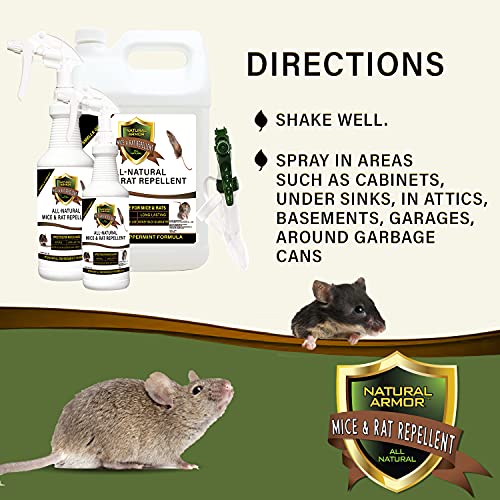 128 OZ Peppermint Natural Rodent Repellent Spray U975