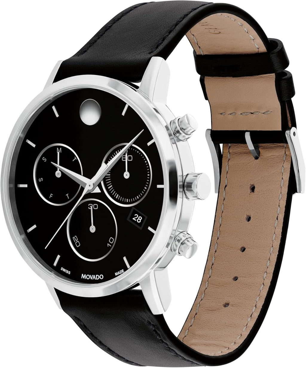 Swiss Quartz Chronograph Watch, Calfskin Strap, 42mm N16271