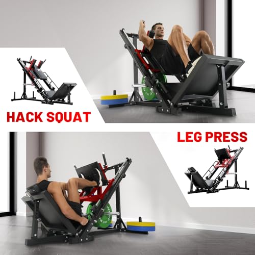 Adjustable Leg Press Hack Squat Machine with Linear Bearing H843790