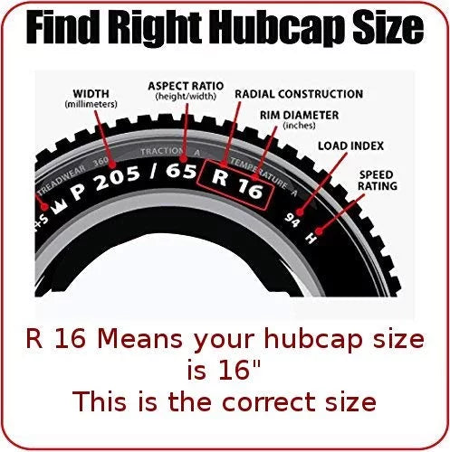16" Automotive Wheel Rim Cover Hub Caps Set of 4 Z6811