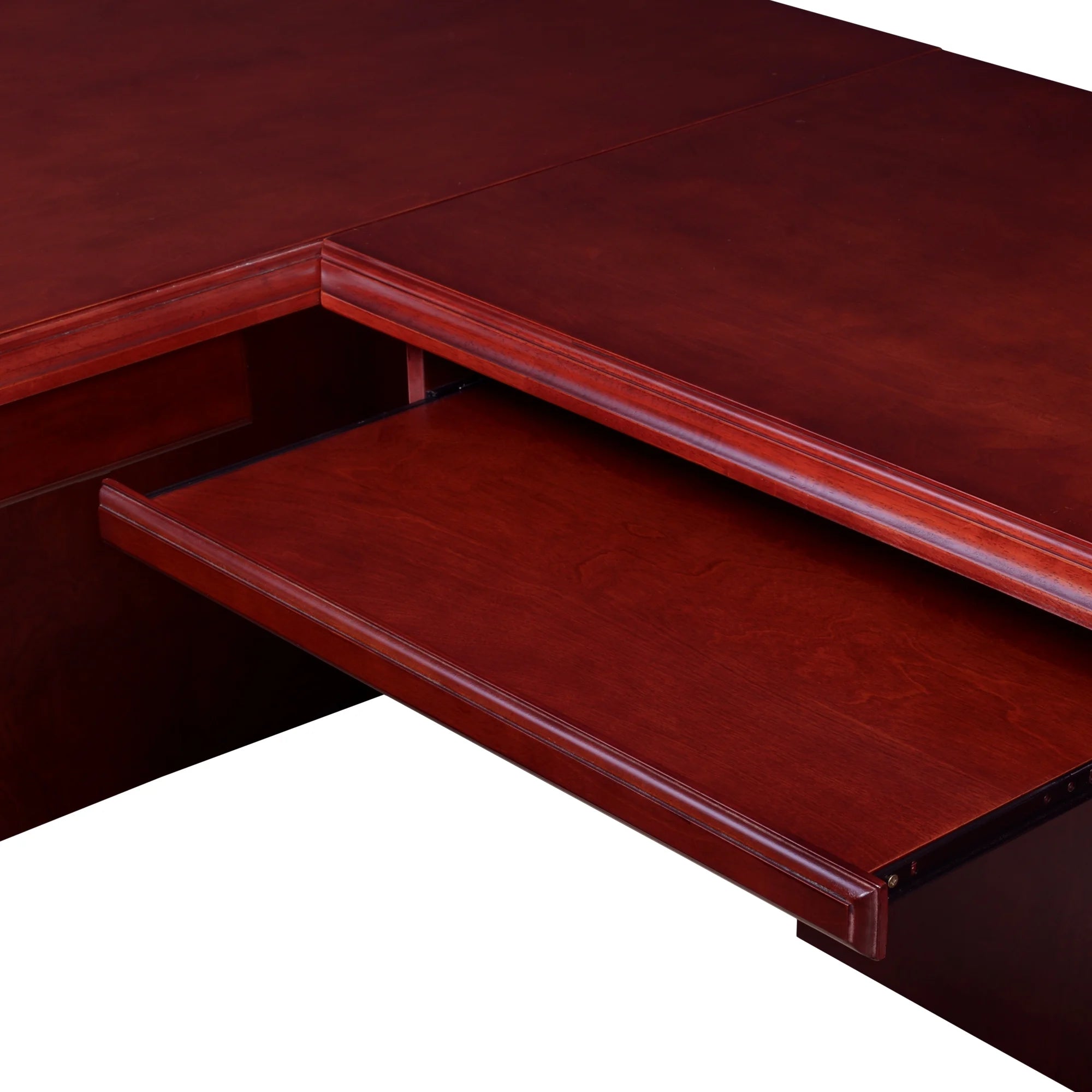 Mahogany L Shape Desk with Double Pedestal Drawer Unit A18701
