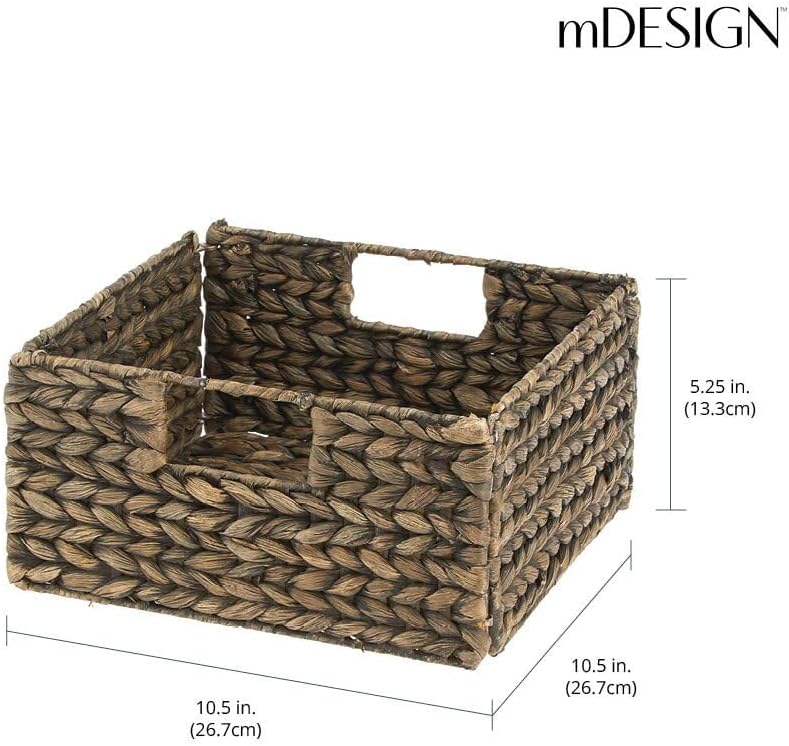 Brown Wash Woven Hyacinth Storage Bin Basket 4 Pack K806