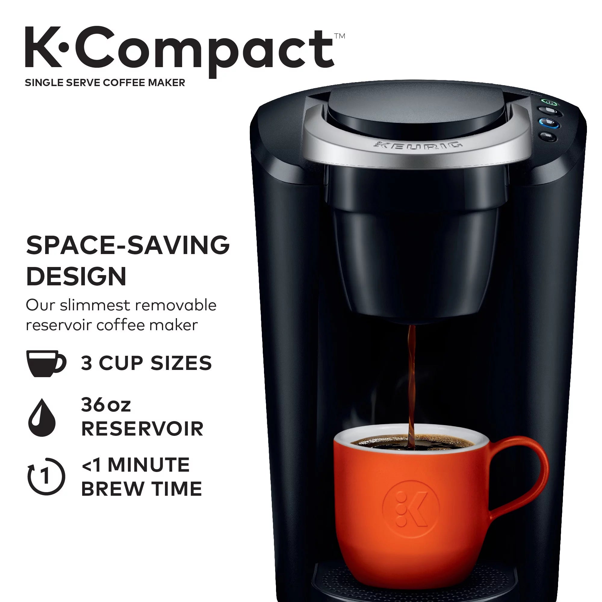 Black Single-Serve K-Cup Pod Coffee Maker F5671