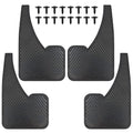 Black Rubber Mud Flaps (4 Pack) with Fastener Rivet Clips U828