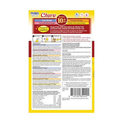 Creamy Lickable Cat Treats, 0.5 Ounces Each, 40 Tubes, Tuna & Chicken Variety A2859