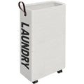 Grey Rolling Slim Laundry Basket on Wheels T349