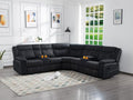 Oversized Manual Motion Recliner 3 Seaters Sofa with LED Strips, USB Ports, Power Sockets and Drop-down Cup Holders H517081