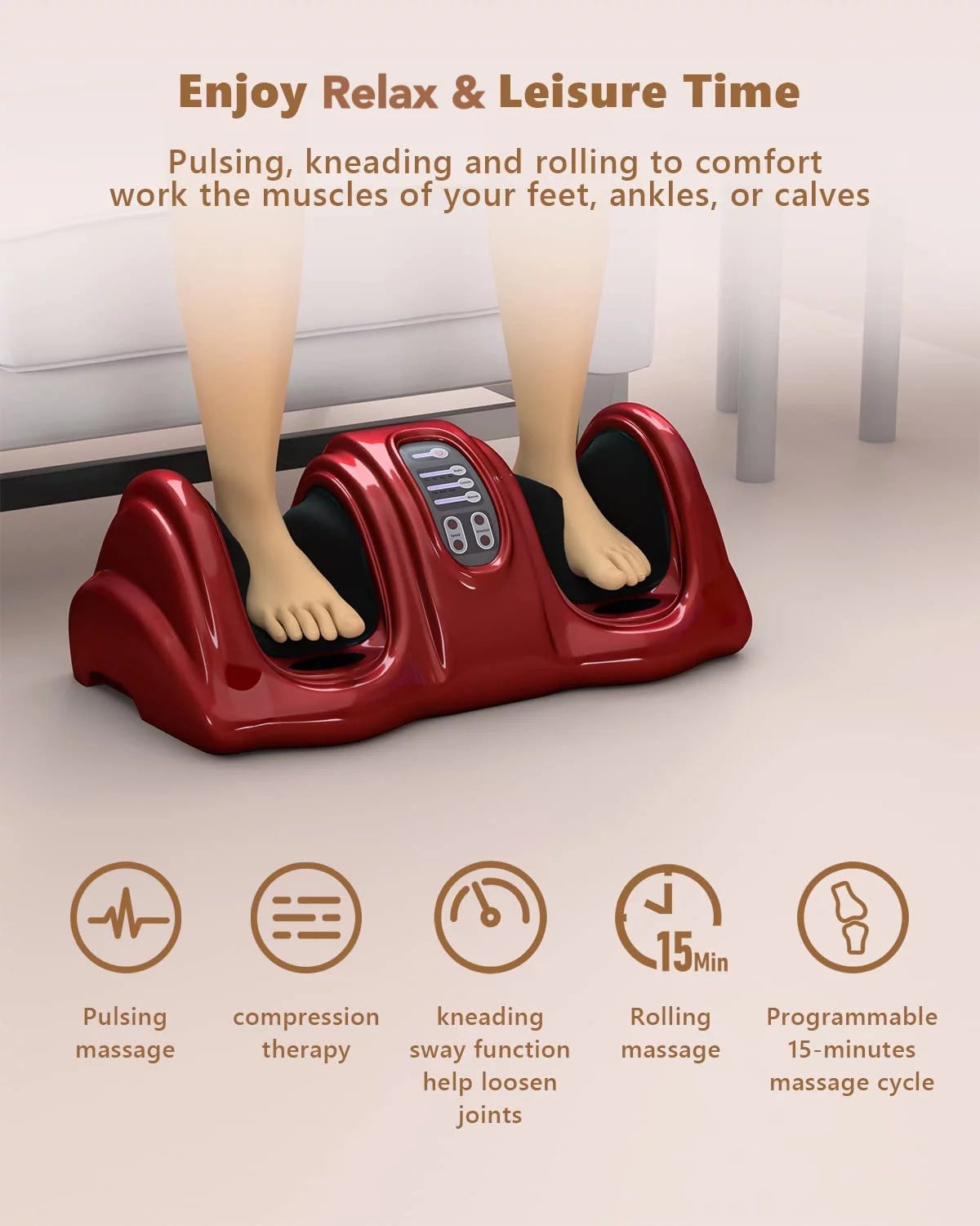 Electric Foot Massager with Remote and 3 Massage Modes H60978