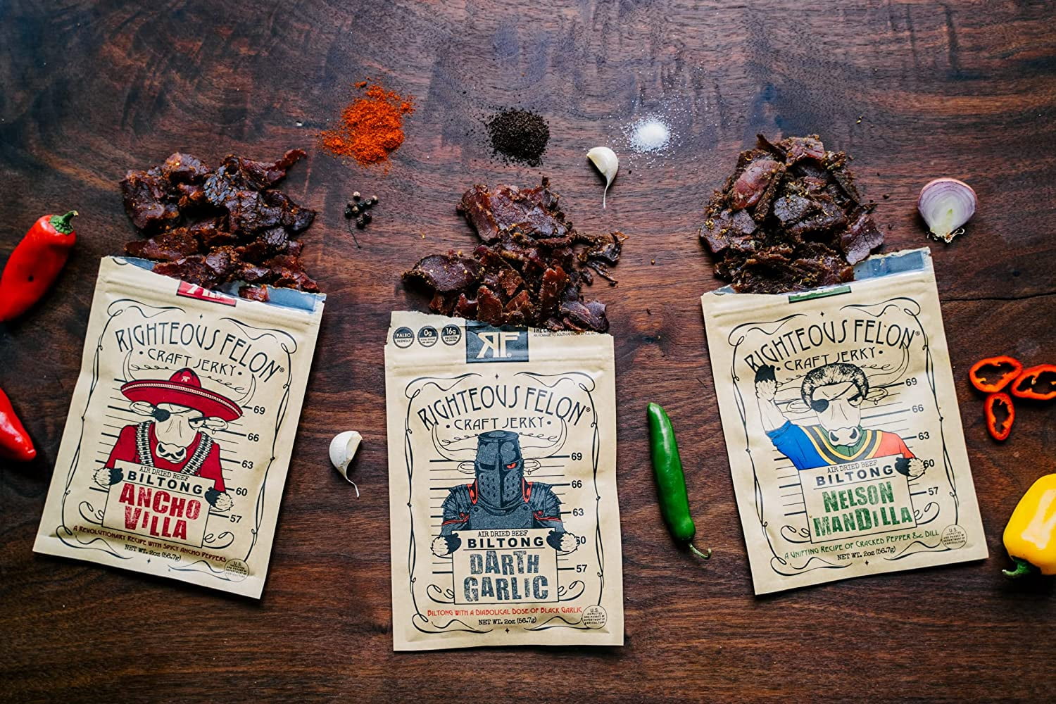 2 oz Bags Beef Jerky Variety Pack 3 Pack P852369