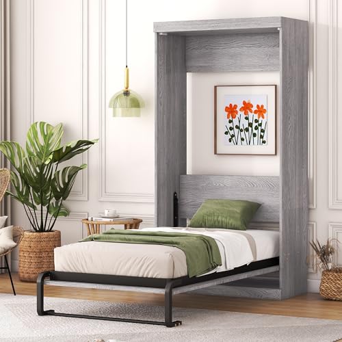 Full Murphy Bed Wardrobe Wall Bed with Cabinet O76770