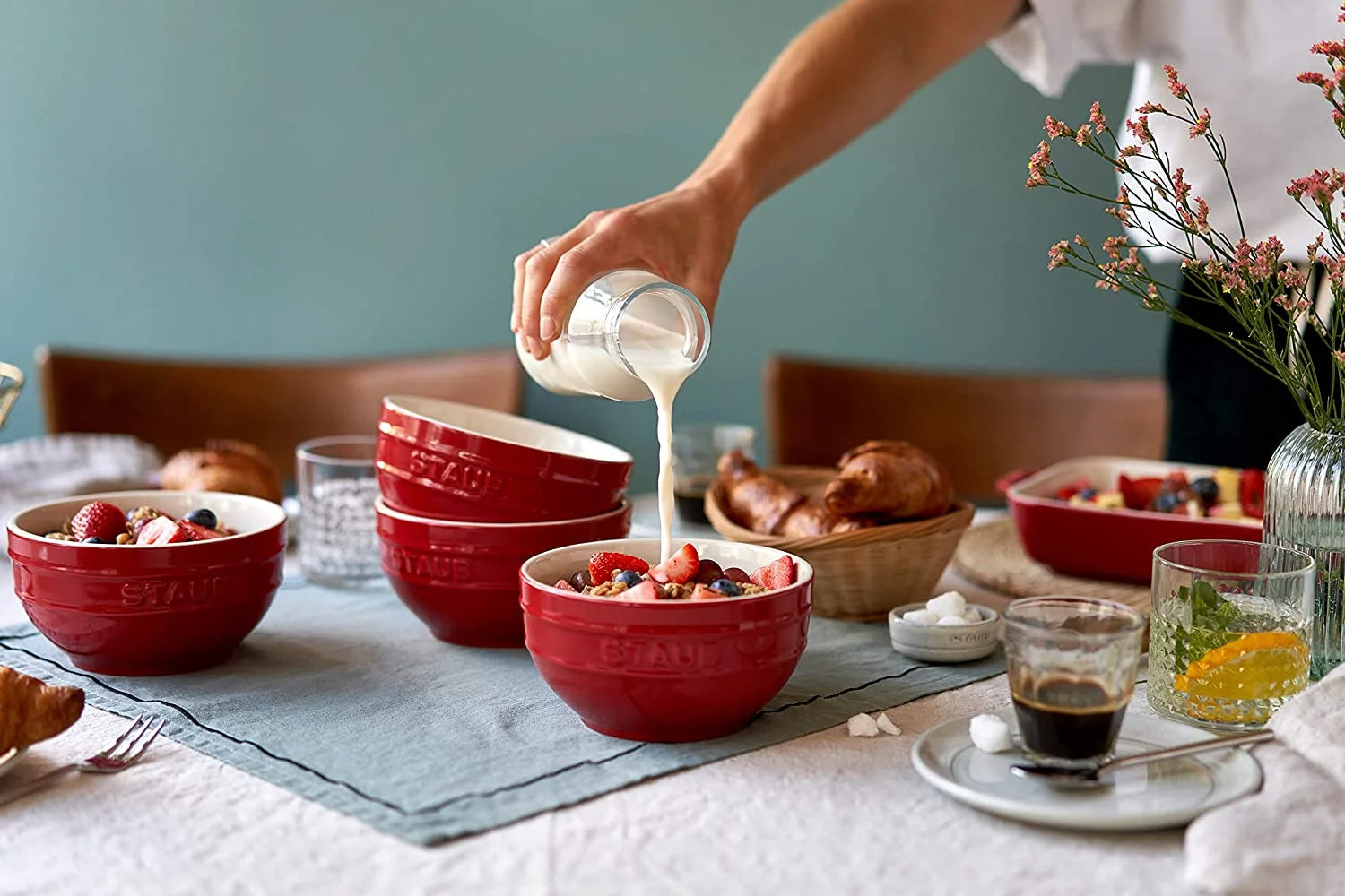 Ceramics Universal Bowl Set, 6.5-inch, Cherry, 32 Ounces T57380