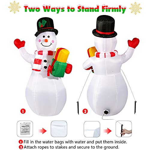 5ft Inflatable Snowman with Built-in Rotating LED Lights F3462