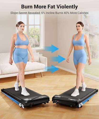 Walking Pad Treadmill Under Desk with Remote Control LED Display U546355