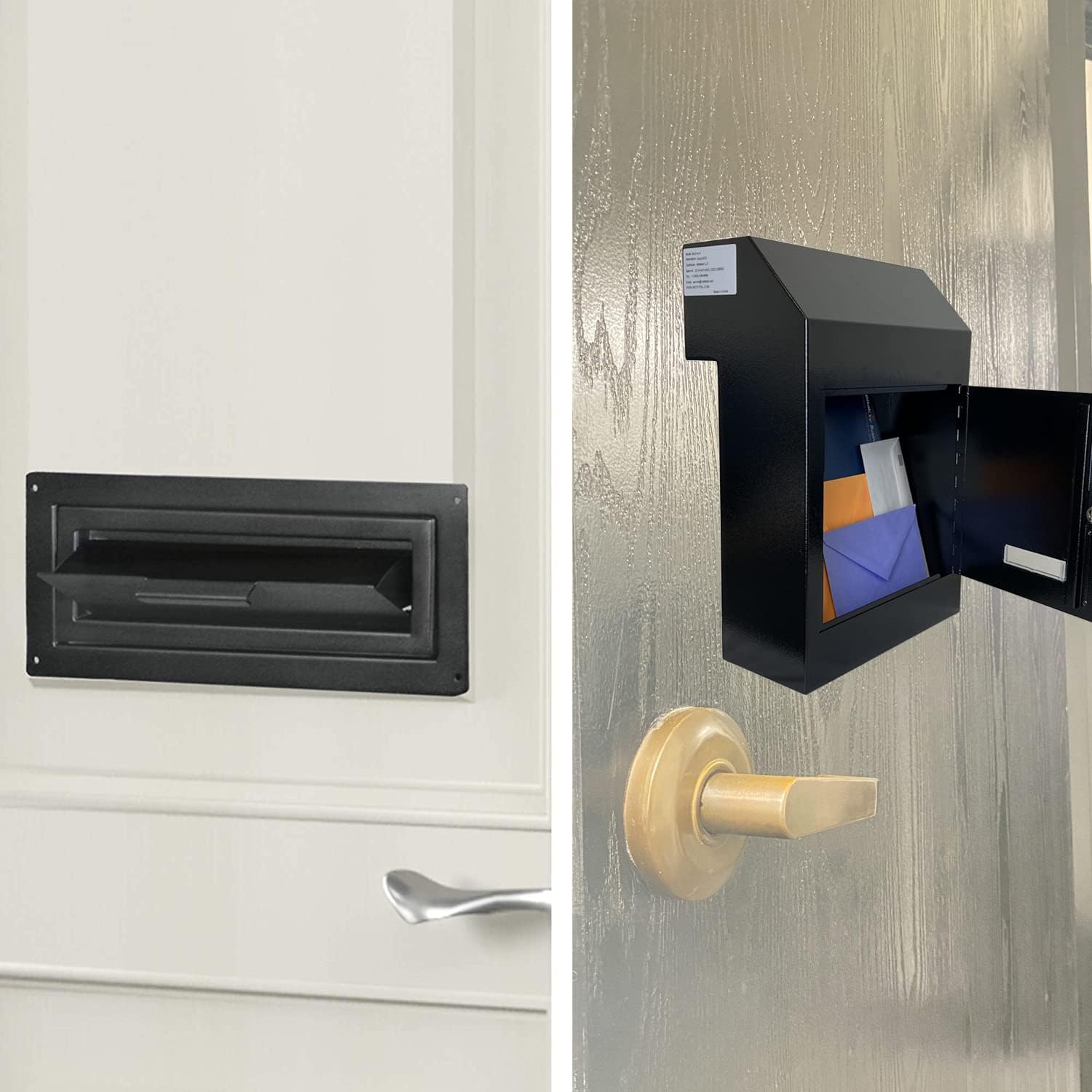 Through The Door Locking Steel Mailbox with Rear Access (Black) J24190