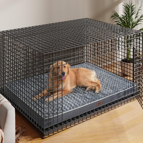 Orthopedic Large Dog Bed with Soft Rose Plush Removable Washable Cover and Non-Slip Bottom T133