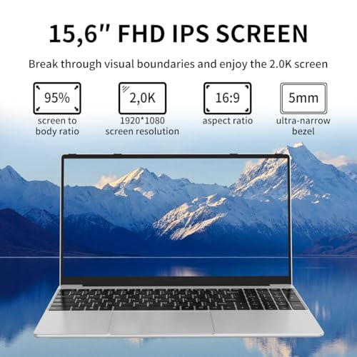15.6" FHD Display Intel N95 Quad-Core 16GB RAM 512GB SSD RGB Keyboard Fingerprint Reader Windows 11 Pro Laptop S406